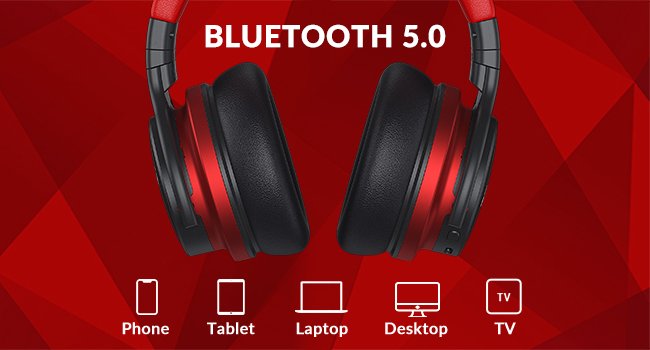 Active Noise Cancelling Headphones with Upgraded HD Sound, Wireless Bluetooth Headphones