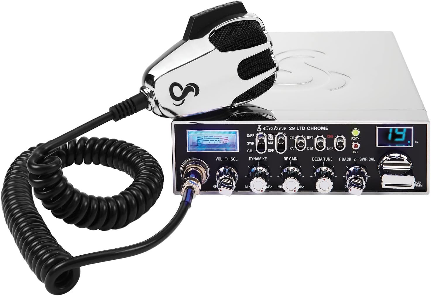 Cobra 29 LTD Chrome AM/FM Professional CB Radio - Easy to Operate, Emergency Radio, Instant Channel 9
