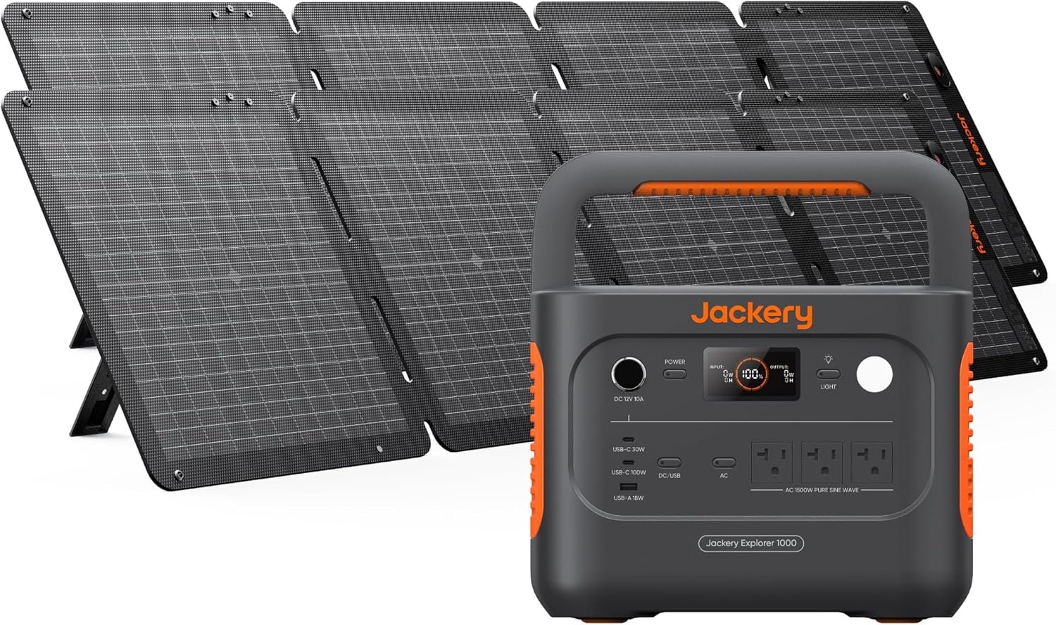 Jackery Solar Generator 1000 v2 with 2x100W Solar Panel