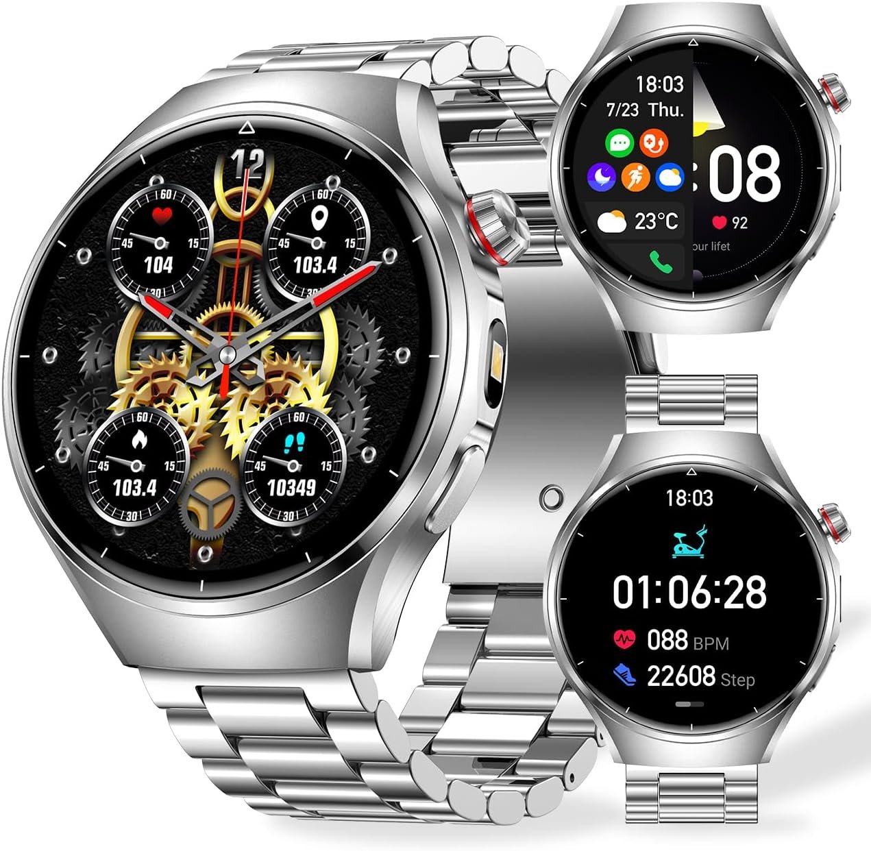 Man's Smart Watch, | 100+ Sports Modes,| 1000mAh Battery, Bluetooth Calling, 200+ Dials, Android