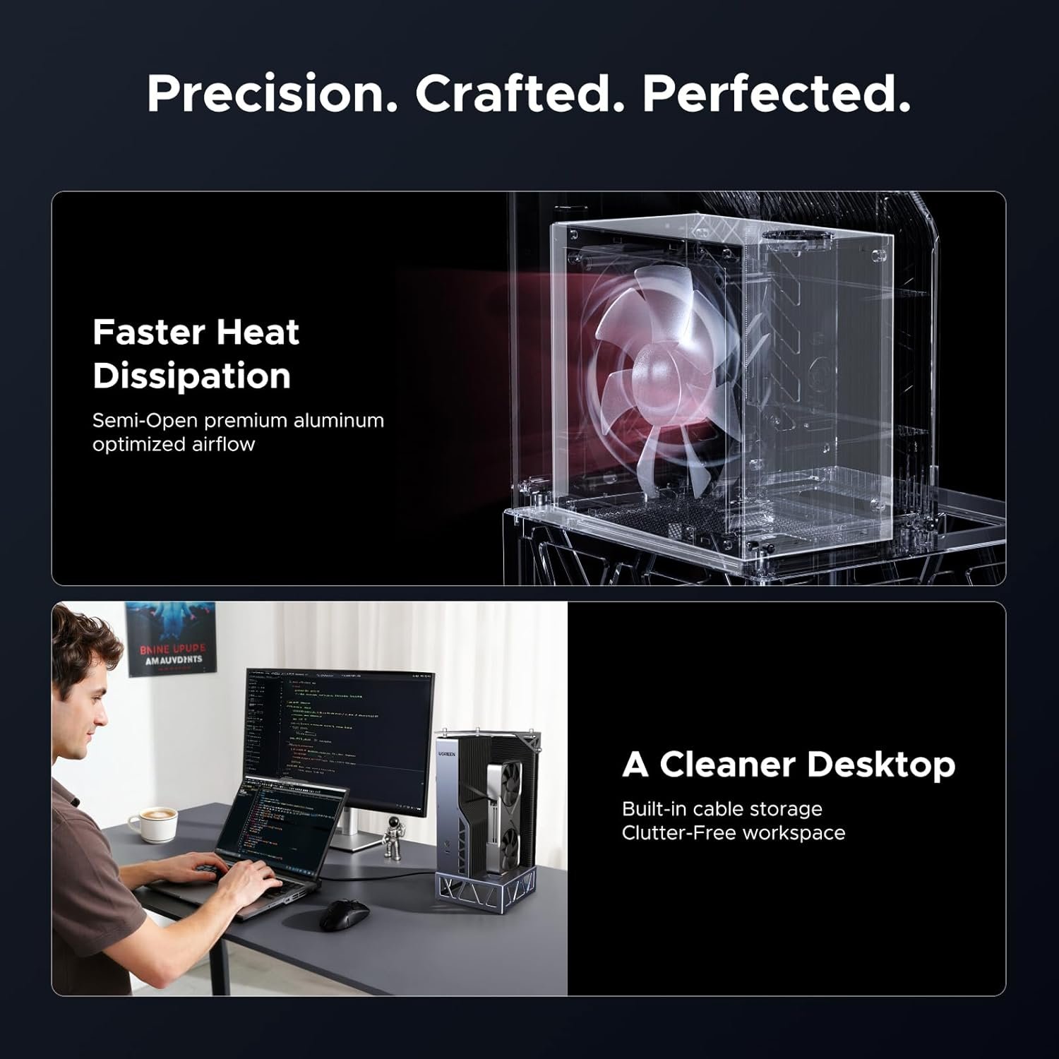 UGREEN LinkStation eGPU Dock with 850W Power Supply in action